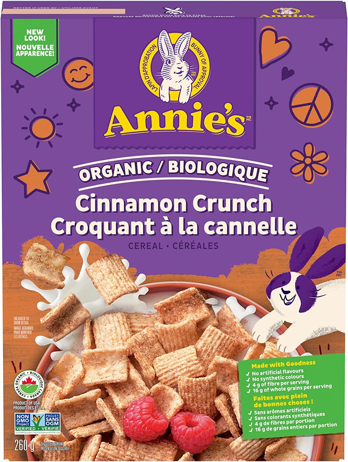 Annie's Organic Honey Nut O's Breakfast Cereal, Whole Grain - 235 g