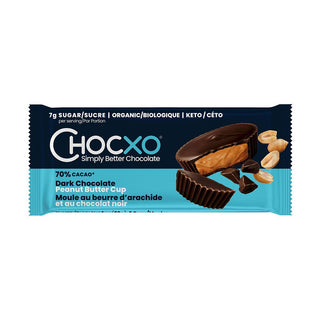 ChocXO Organic Dark Chocolate Peanut Butter Cups 2 Pack 28g