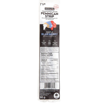 Mitsoh Traditional Bison Pemmican Strip Maple Blueberry 30g