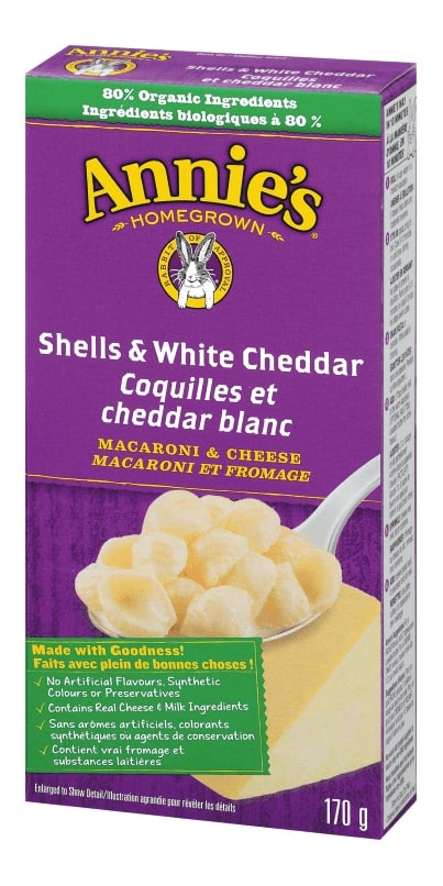 Annie's Homegrown Shells & White Cheddar (170g/4x170g)