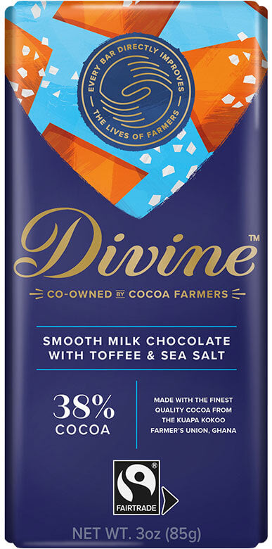 Divine Chocolate Milk Chocolate Toffee Sea Salt Bar 85g