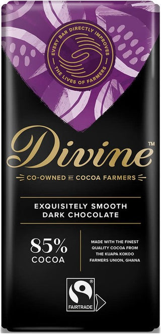 Divine Chocolate Dark Chocolate Bar 85% 85g