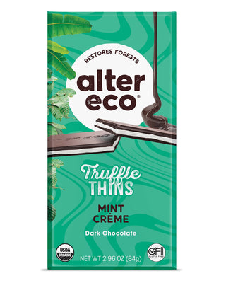 Alter Eco Mint Creme Truffle Thins Bar 84g