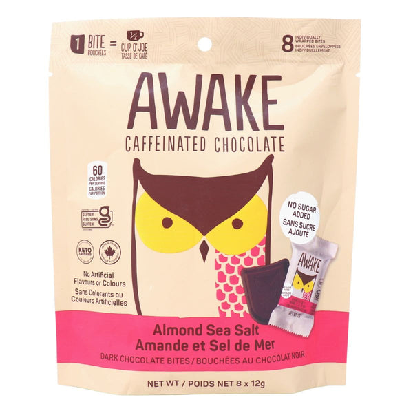 Awake Caffeinated Almond Sea Salt Chocolate Bites 96g