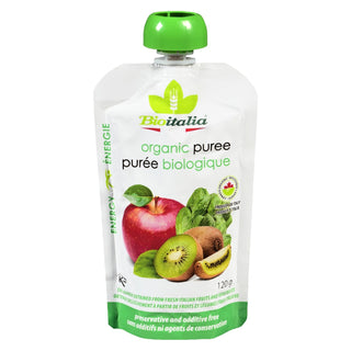 BioItalia Apple Kiwi Spinach Puree 120g