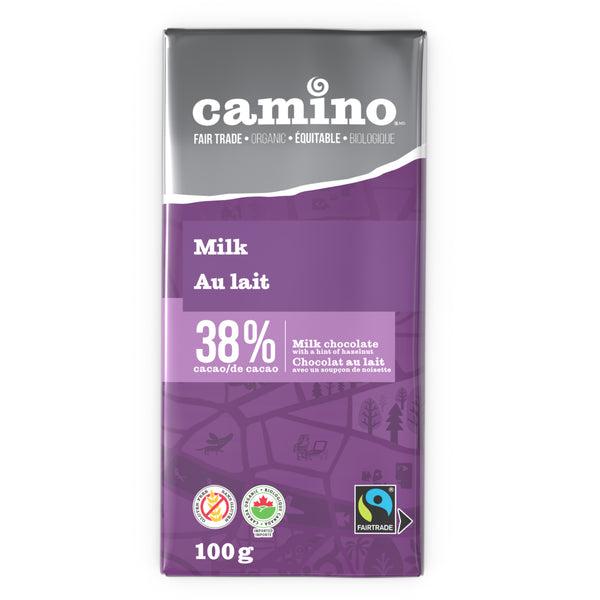 Camino Milk Chocolate Organic Bar 80g 100g