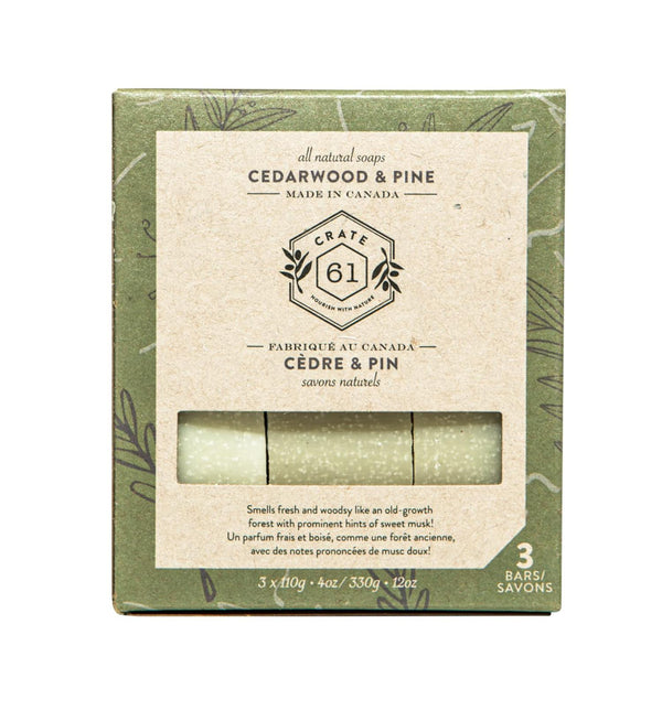 Crate 61 Cedarwood & Pine Bar Soap 3 pack