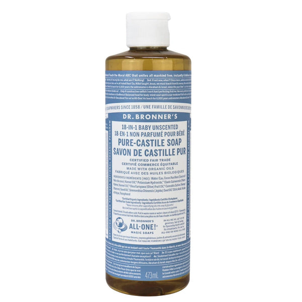 Dr. Bronner's Unscented Castile Soap Organic (473ml/946ml)