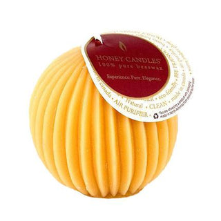 Honey Candles Fluted Sphere Candle Natural Each