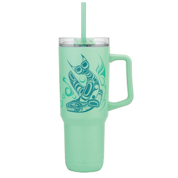 Native Northwest Insulated Tumbler w Straw Whale 40oz