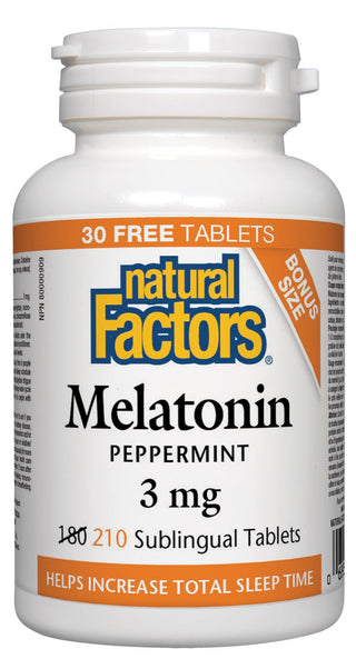 Natural Factors Melatonin 3mg BONUS 210t