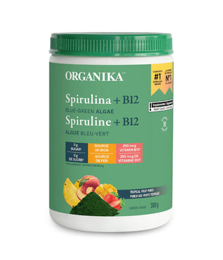 Organika Spirulina + B12 Tropical Fruit Punch 300g