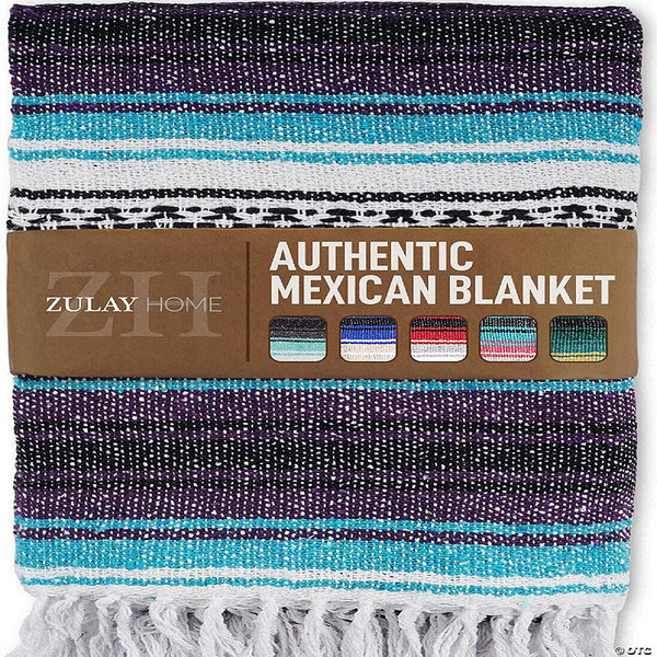 Zulay Kitchen Serape Blanket Purple Blue