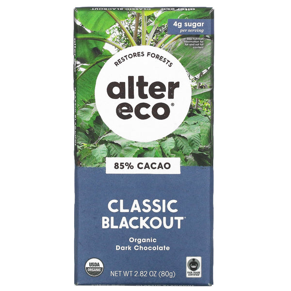 Alter Eco Black Out Dark 85% Chocolate Bar 80g