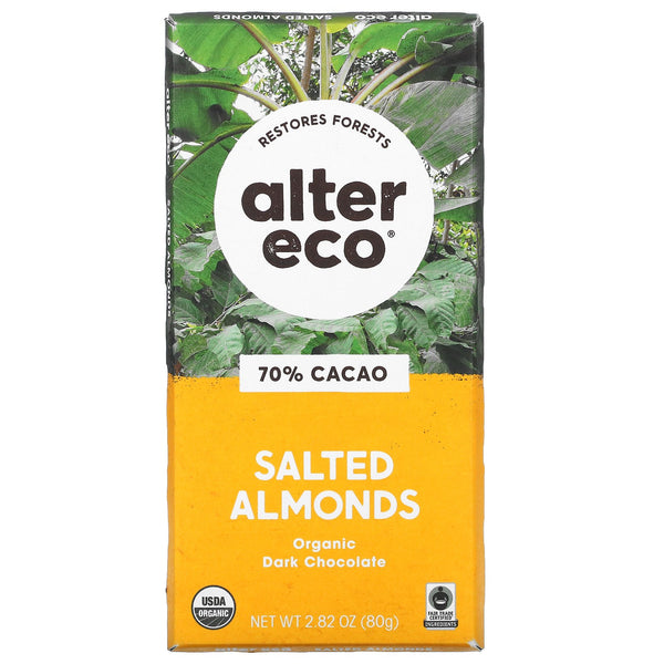 Alter Eco Almond Blackout Chocolate Bar 75g