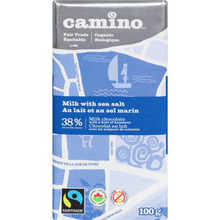 Camino Milk Chocolate w Sea Salt Organic Bar 100g