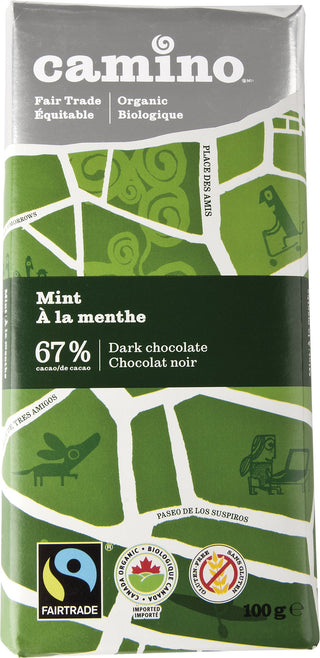 Camino Mint 67% Chocolate Organic Bar 100g