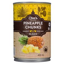 Cha's Organics Pineapple Chunks 400ml