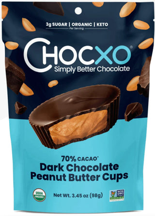 ChocXO Organic Dark Chocolate Peanut Butter Cups 98g