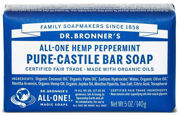 Dr. Bronner's Peppermint Organic Soap Bar 140g
