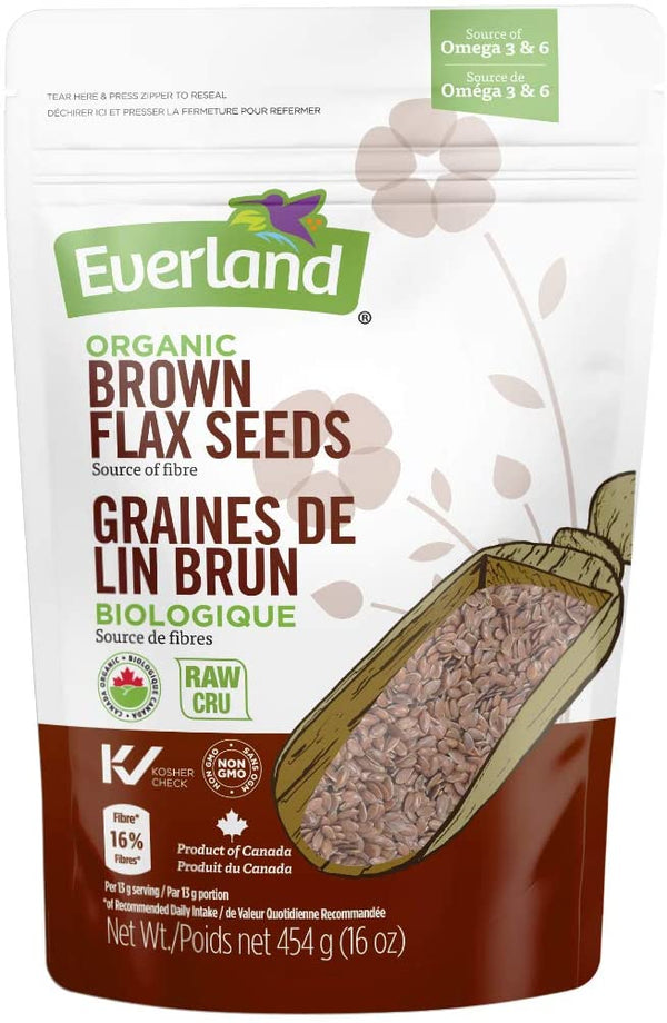 Everland Organic Brown Flax Seeds 454g