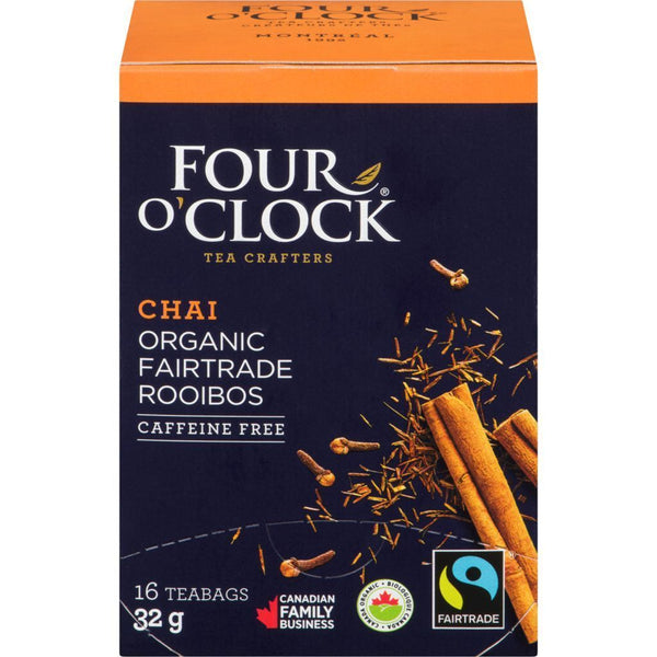 Four O'Clock Tea Rooibos Chai Tea Organic 16 teabags