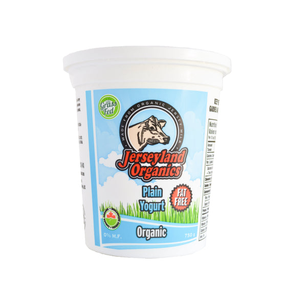 Jerseyland Organics Plain Yogurt 0% Organic 750g