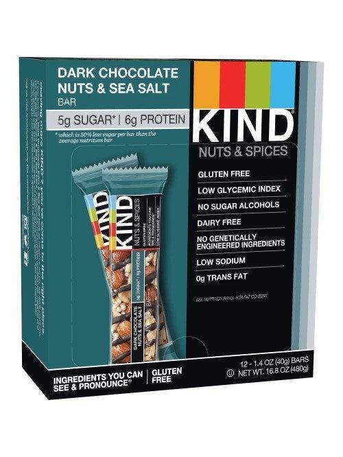 Kind Dark Chocolate Nuts & Sea Salt Bar 12x40g