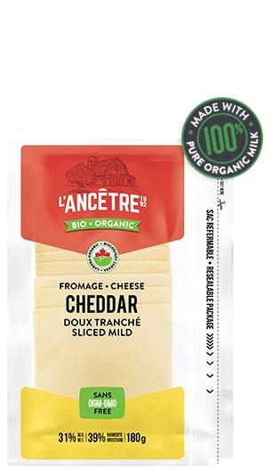 L'Ancetre Organic Sliced Mild Cheddar 180g
