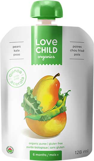 Love Child Pears Peas Kale Organic Puree 128ml