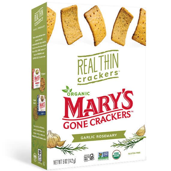 Mary's Crackers Organic Garlic Rosemary Thins 142g