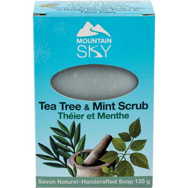 Mountain Sky Tea Tree & Mint Scrub Bar Soap 135g