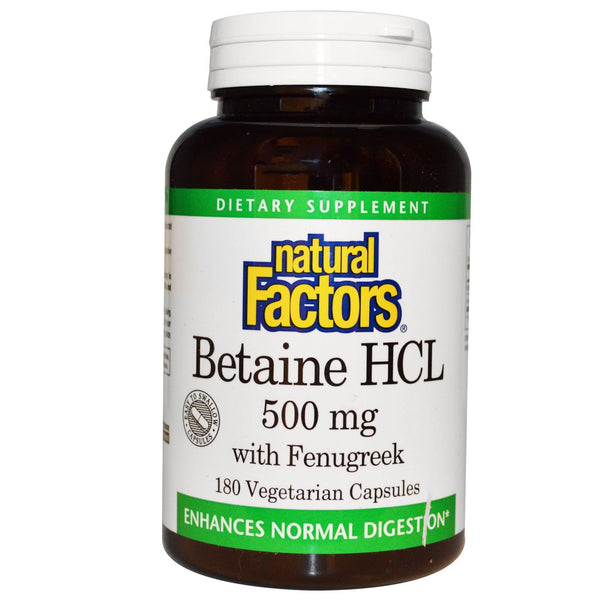 Natural Factors Betaine Hydrochloride 500mg 180c