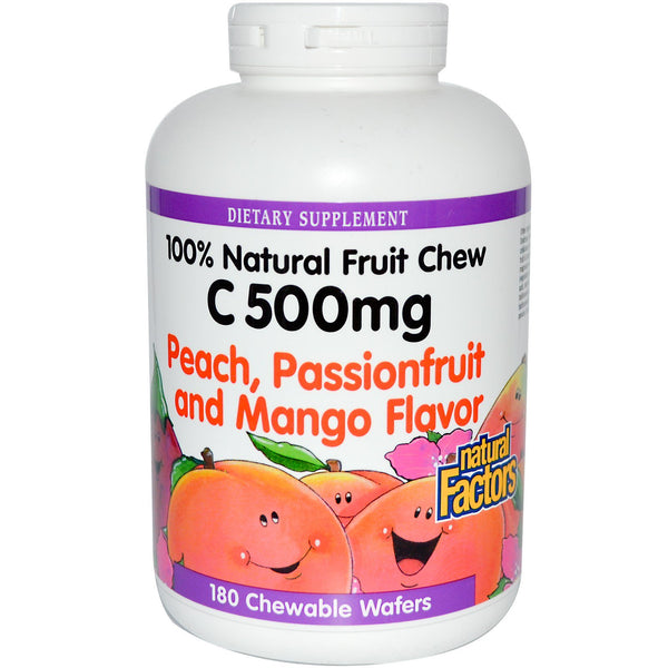 Natural Factors Vitamin C 500mg Peach Chews 180t