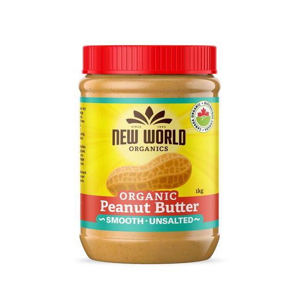 New World Peanut Butter Smooth Unsalted Organic 1kg