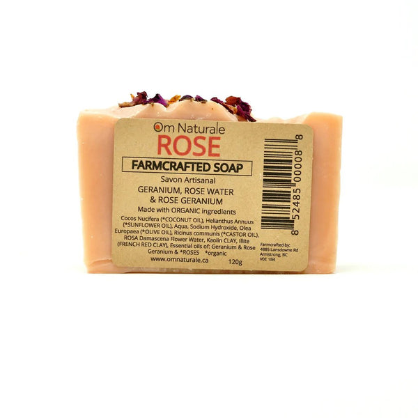 Om Naturale Rose Organic Soap Bar