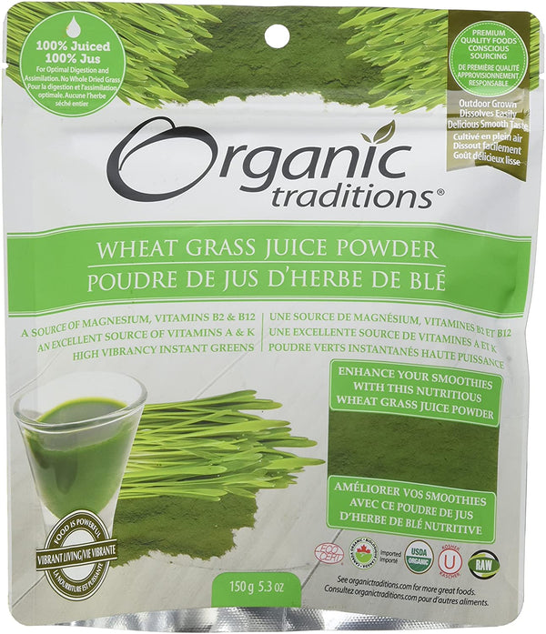 Organic Traditions Wheat Grass Juice Powder 150g