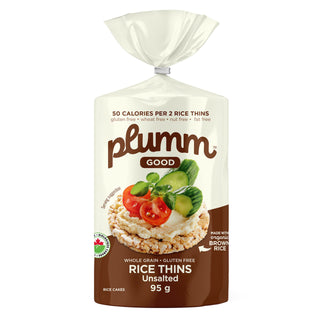 Plumm Good Unsalted Brown Rice Thins Organic 95g