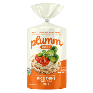 Plumm Good Wild Rice Brown Rice Thins Organic 95g