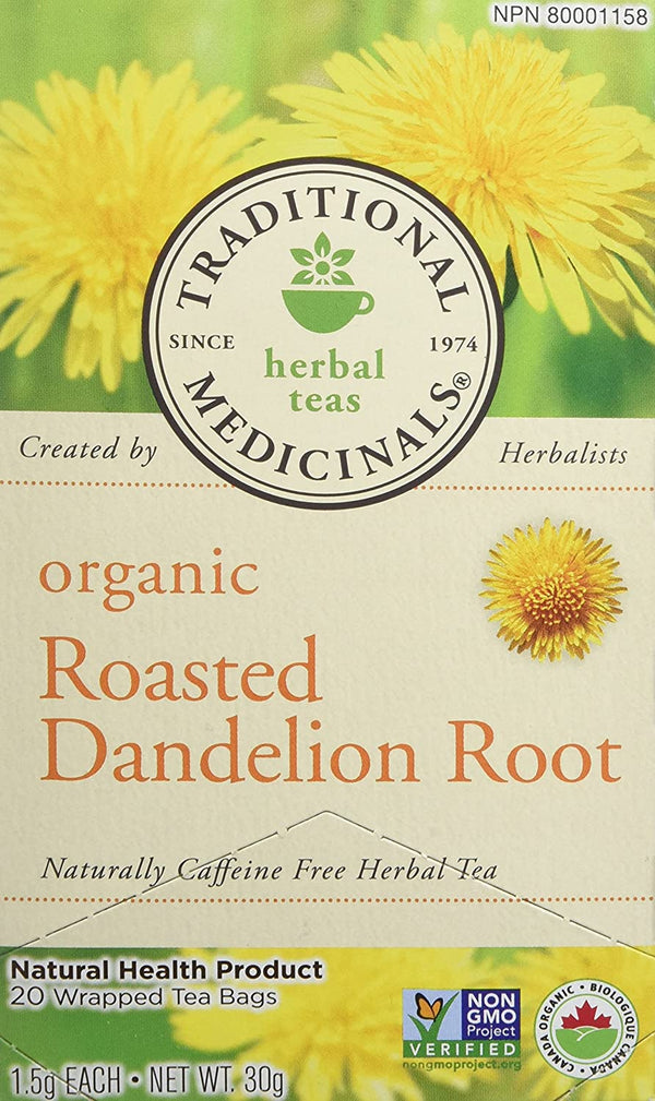 Traditional Medicinal Organic Roasted Dandelion Root Herbal Tea 16 teabags