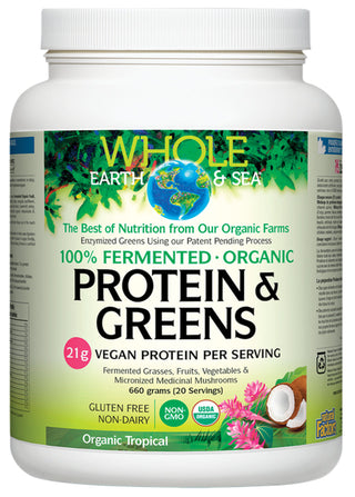 Whole Earth & Sea Fermented Organic Greens Tropical 405g
