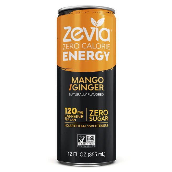 Zevia Energy Mango Ginger 355ml