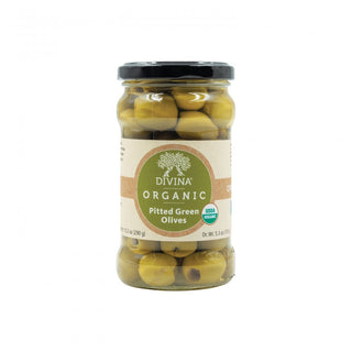 Divina Green Olives Pitted Organic 290ml