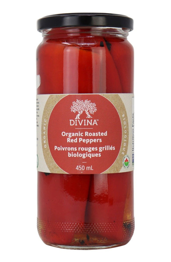 Divina Roasted Red Peppers Organic 450ml