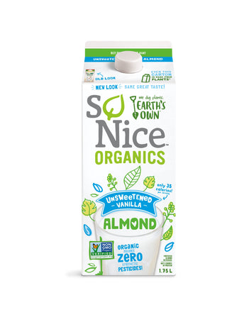 So Nice Unsweetened Vanilla Almond Beverage Organic 1.75L