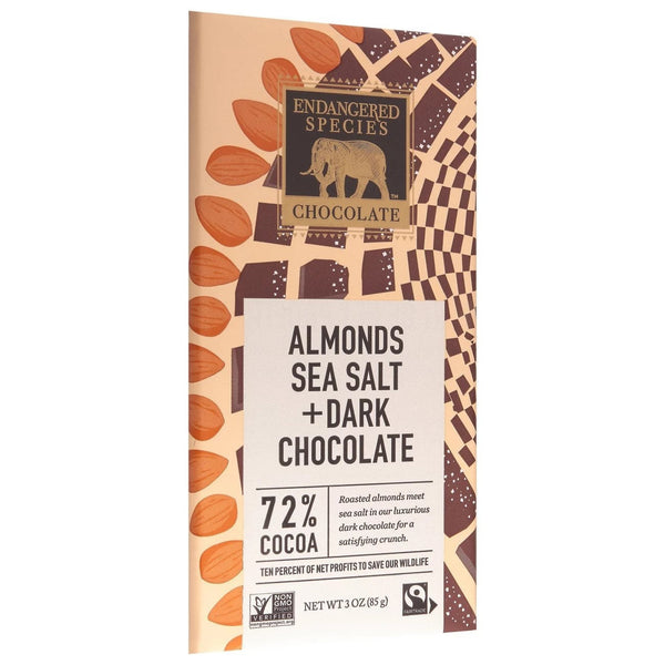 Endangered Species Owl  Sea Salt & Almond Dark Chocolate Bar 85g