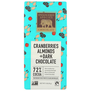 Endangered Species Wolf  Cranberry & Almond Dark Chocolate Bar 85g
