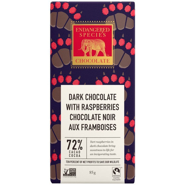 Endangered Species Grizzly  Raspberry Dark Chocolate Bar 85g