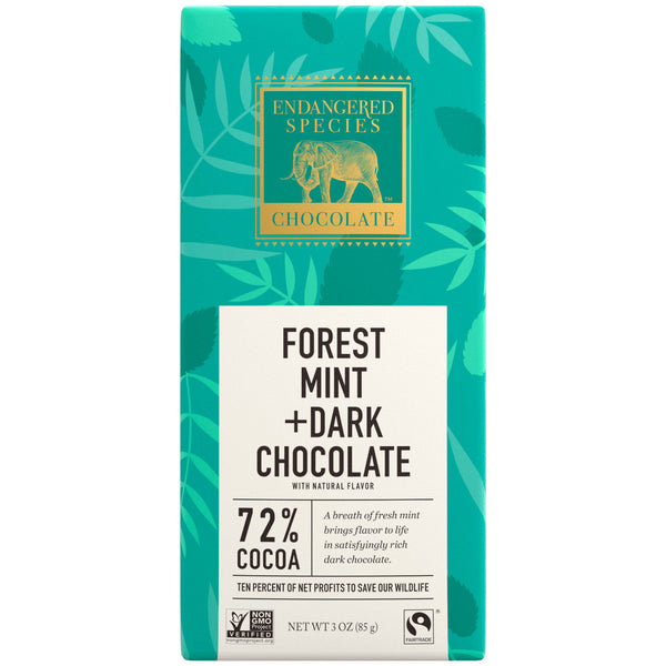 Endangered Species Rainforest  Mint Dark Chocolate Bar 85g