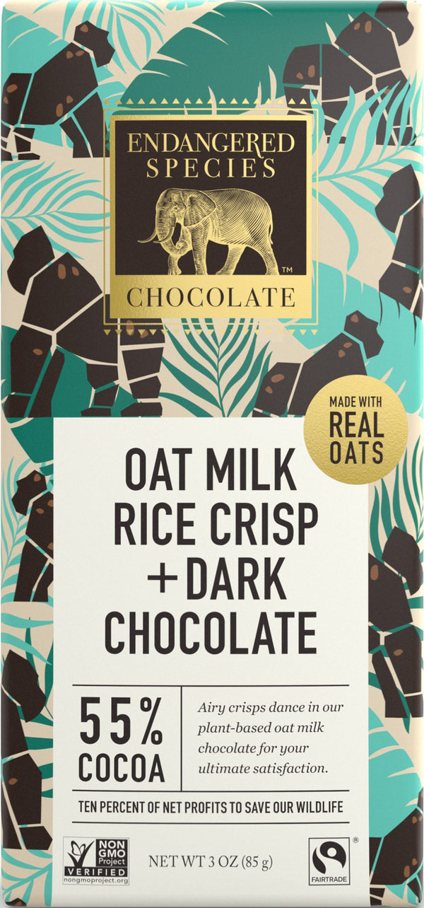 Endangered Species Gorilla  Oat Milk Rice Crisp Dark Chocolate Bar 85g